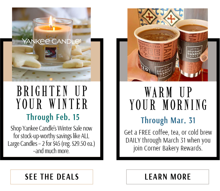 Brighten Up Your Winter from Yankee Candle and Warm Up Your Morning at Corner Bakery 